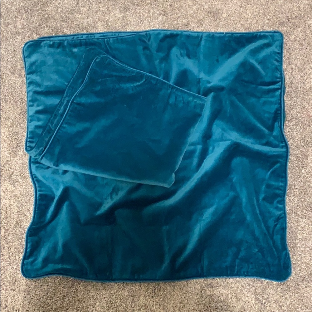 Teal Velour Euro-Shams